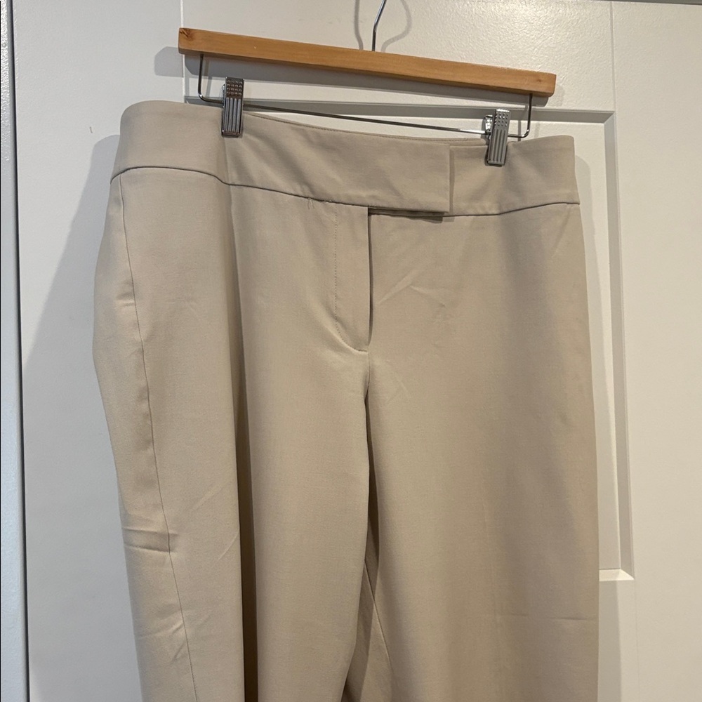 Women’s Tailored Cream Straight-Leg Dress Pants